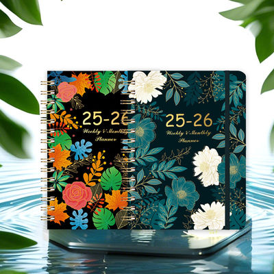 로고 인쇄 A5 스프링 하드커버 노트북 (개인화 옵션 및 점선 그리드 종이 레이아웃 포함)