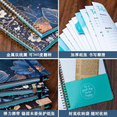 100페이지 맞춤형 일간지 노트북 1개의 주제 비즈니스 문서 개인 메모 및 아이디어 녹음